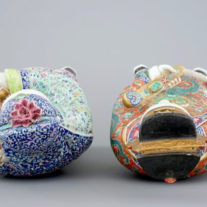 Un ensemble de 2 figures d'immortels en porcelaine de Chine famille rose, 19ème — photo 6