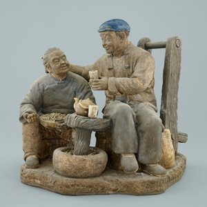 Un ensemble de 3 groupes signés en terre cuite, prob. Shiwan, Chine, 20ème — photo 17