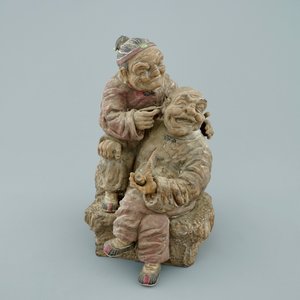 Un ensemble de 3 groupes signés en terre cuite, prob. Shiwan, Chine, 20ème — photo 2