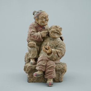 Un ensemble de 3 groupes signés en terre cuite, prob. Shiwan, Chine, 20ème — photo 3