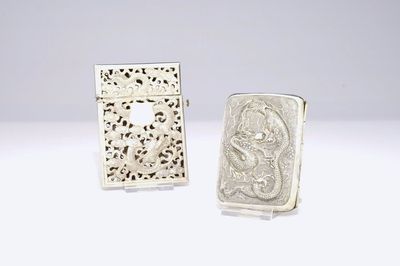 Un étui à cartes de visite et une boîte à cigarettes en argent, Chine, 19/20ème