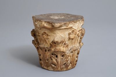 Un fragment de chapiteau en marbre, Espagne ou Italie, 16/17ème