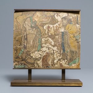 Un fragment de fresque, polychromie sur stuc, Chine, Yuan/Ming — photo 1