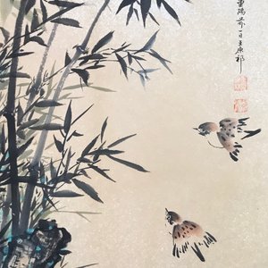 Un grand album d'aquarelles chinoises et calligraphie, 19/20ème — photo 17