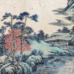 Un grand album d'aquarelles chinoises et calligraphie, 19/20ème — photo 18