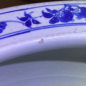 Un grand aquarium en porcelaine de Chine en bleu et blanc à décor d'un paysqage, Qianlong — photo 9