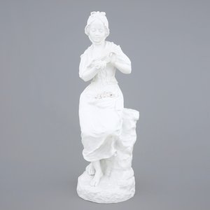 Un grand biscuit d'une jeune paysanne, signé G. Lévy, 19/20ème — photo 1