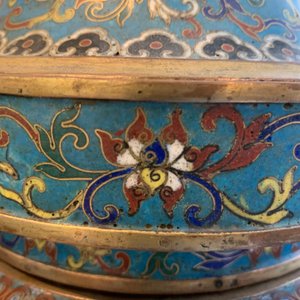 Un grand brûle-parfum couvert en émaux cloisonnés, Chine, 18/19ème — photo 12