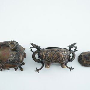 Un grand brûle-parfum sur socle en bronze, Japon, Meiji, 19ème — photo 7