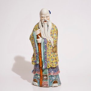 Un grand modèle de Shou Lao en porcelaine de Chine famille rose, 19ème — photo 1