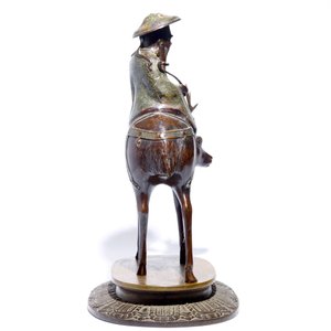 Un grand modèle de Shou Lao sur un cerf en bronze et cloisonné sur socle en bois, Chine, 19/20ème — photo 4