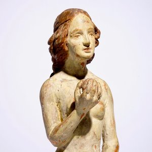 Un grand modèle d'Eve en bois sculpté polychrome, France, 17ème — photo 8