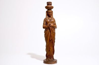 Un grand modèle d'une cariatide en terre cuite, France ou Italie, 19ème