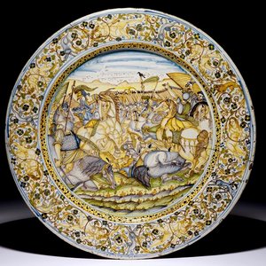 Un grand plat en majolique italienne, Castelli, atelier de Francesco Grue, 1ère moitié du 17ème — photo 1