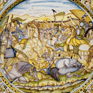 Un grand plat en majolique italienne, Castelli, atelier de Francesco Grue, 1ère moitié du 17ème — photo 2