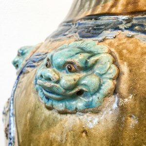Un grand pot couvert de type martaban en grès émaillé polychrome, Ming/Qing — photo 45