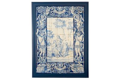 Un grand tableau de carreaux portugais au décor mythologique, 17ème