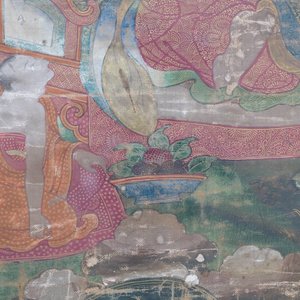 Un grand thangka à décor de trois arhats, Sino-Tibet, 18ème — photo 23