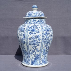 Un grand vase couvert en porcelaine de Chine bleu et blanc, Kangxi — photo 19