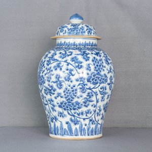 Un grand vase couvert en porcelaine de Chine en bleu et blanc, Kangxi — photo 7
