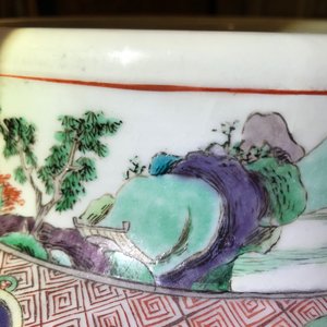 Un grand vase couvert en porcelaine de Chine famille verte à décor de paysages fluviales, Kangxi — photo 25