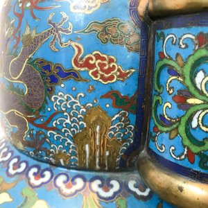 Un grand vase de forme hu en émaux cloisonnés, marque Qi Yu Bao Tung Chih Chen, Chine, 19ème — photo 33