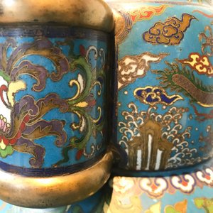 Un grand vase de forme hu en émaux cloisonnés, marque Qi Yu Bao Tung Chih Chen, Chine, 19ème — photo 34