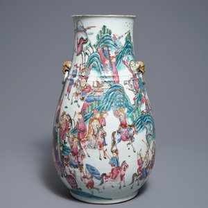 Un grand vase de forme hu en porcelaine de Chine famille rose, 19ème — photo 3