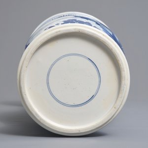 Un grand vase de forme yenyen en porcelaine de Chine famille bleu et blanc, Kangxi — photo 6