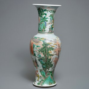 Un grand vase de forme yenyen en porcelaine de Chine famille verte, Kangxi — photo 4
