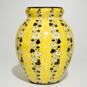 Un grand vase de type craquelé à fond jaune, Charles Catteau pour Boch Frères Keramis, ca. 1925-1930 — photo 2
