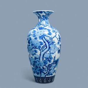 Un grand vase  en porcelaine d'Arita en bleu et blanc, Japon, Meiji, 19ème — photo 1