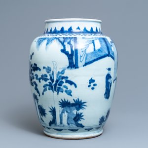 Un grand vase en porcelaine de Chine bleu et blanc, époque Transition — photo 3