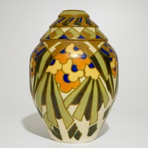 Un grand vase géométrique, Jules Chaput & Charles Catteau pour Boch Frères Keramis, vers 1929 — photo 1