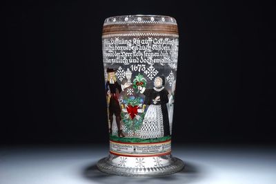 Un grand verre de marriage allemand, Fritz Heckert, Bohème, 19ème siècle