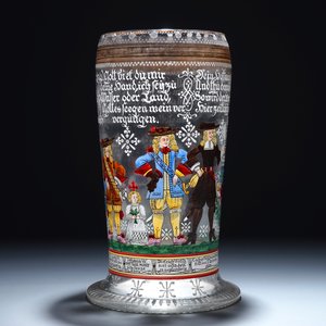 Un grand verre de marriage allemand, Fritz Heckert, Bohème, 19ème siècle — photo 4