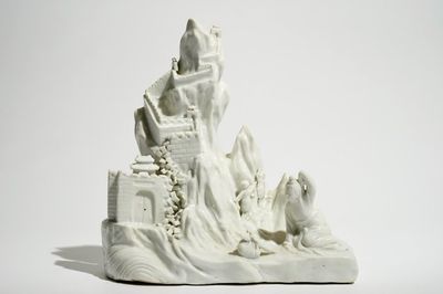 Un groupe de la Grande Muraille en porcelaine blanc de Chine de Dehua, 19ème