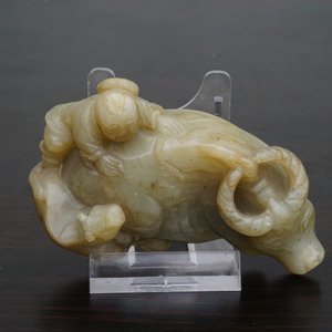 Un groupe d'un garçon sur un buffle en jade chinois, 18/19ème — photo 9
