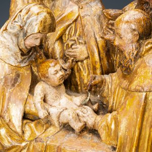 Un groupe en bois doré et polychromé représentant 'La Circoncision', Flandres, 16ème — photo 12