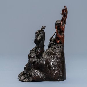 Un groupe en bronze laqué, doré et peint, Chine, Ming — photo 3