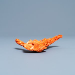 Un groupe en corail rouge figurant un immortel, Chine, 19/20ème — photo 6