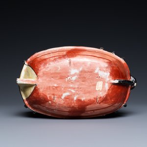 Un groupe en faïence polychrome petit feu de Delft figurant deux rameurs dans un canot, 2ème moitié du 18ème — photo 6