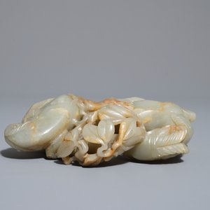 Un groupe en jade céladon figurant deux béliers, Chine, 18/19ème — photo 6