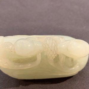 Un groupe en jade sculpté figurant deux canards mandarin sur feuille de lotus, 19ème — photo 17