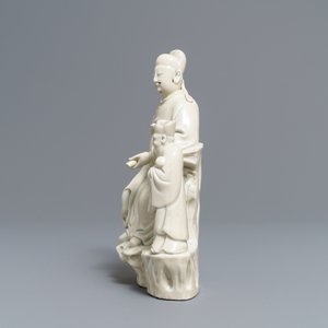 Un groupe en porcelaine blanc de Chine de Dehua figurant Wenchang Wang et Guixing, Kangxi — photo 5