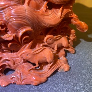 Un groupe figurant Guanyin en corail rouge sculpté, Chine, 19/20ème — photo 33