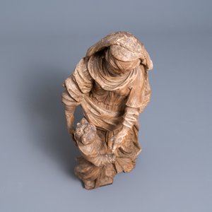 Un groupe figurant 'L'éducation de la Vierge par Sainte Anne' en tilleul sculpté, fin du 16ème — photo 5