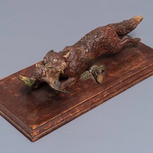 Un heurtoir en forme de renard en bronze, Vienne, Bergman, fin du 19ème — photo 1