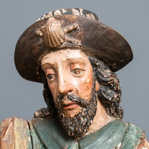 Un important groupe en bois polychromé de Saint Jacques de Zébédée, Espagne, 16ème — photo 5