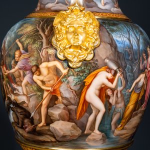 Un important vase en porcelaine de Meissen à sujet mythologique de 'Diane et Actéon', 2ème moitié du 19ème — photo 4